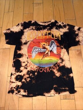 Led Zeppelin Tie-Dye Short Sleeve Tee - Black & Cream